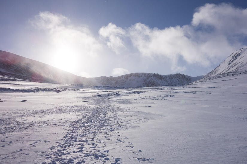 Clear coire in the morning