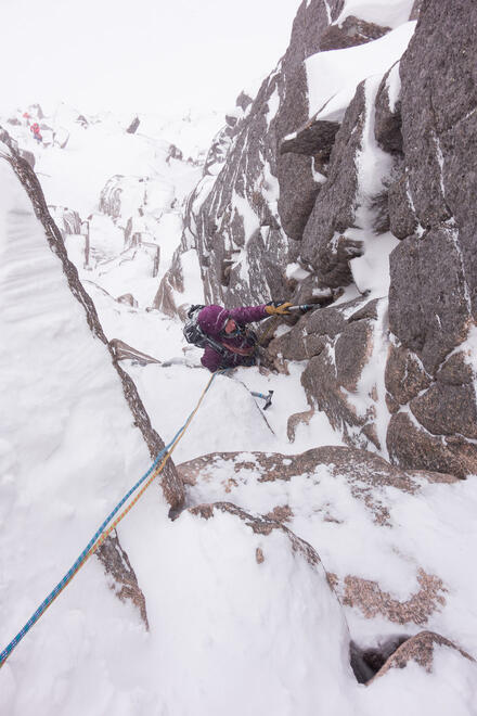 Great climbing on Hidden Chimney