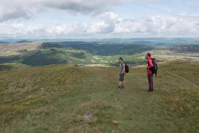 Descending with great views into Wales