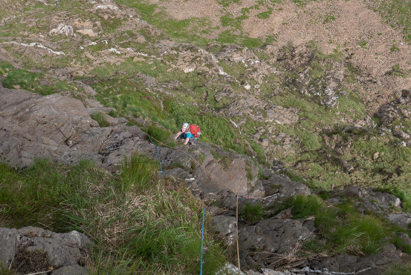 Becky at the top of the second pitch