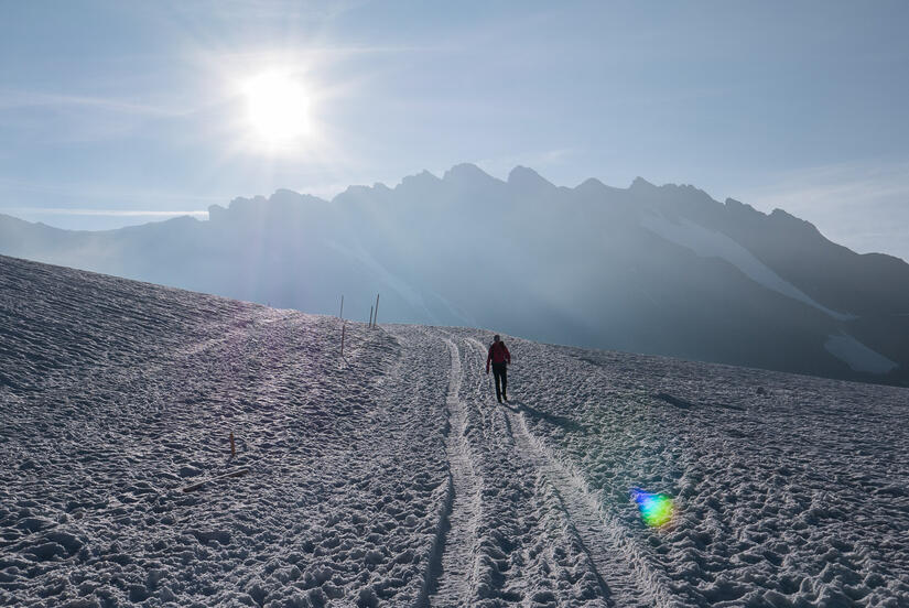 Walking back to the Jungfraujoch