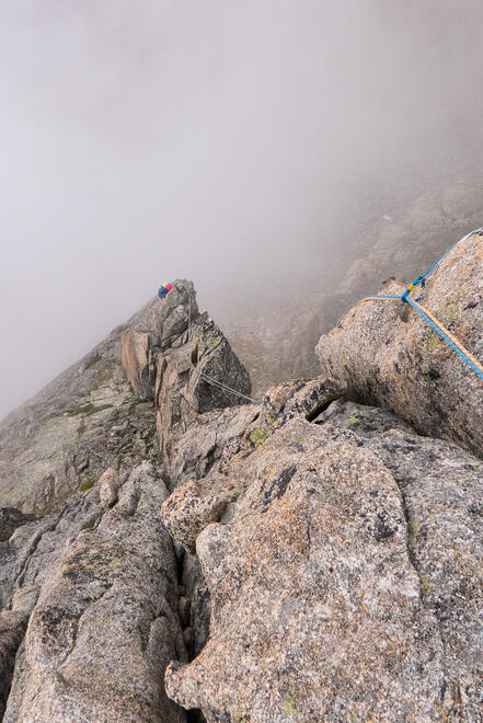 Exposure on Aiguille de la Cabane