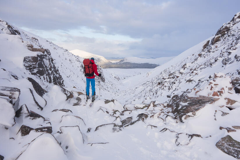 Good snow cover allowed the gap to be crossed on skis