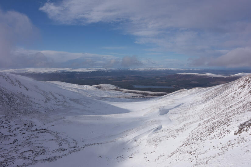 Great views from the belay on the Haston Line