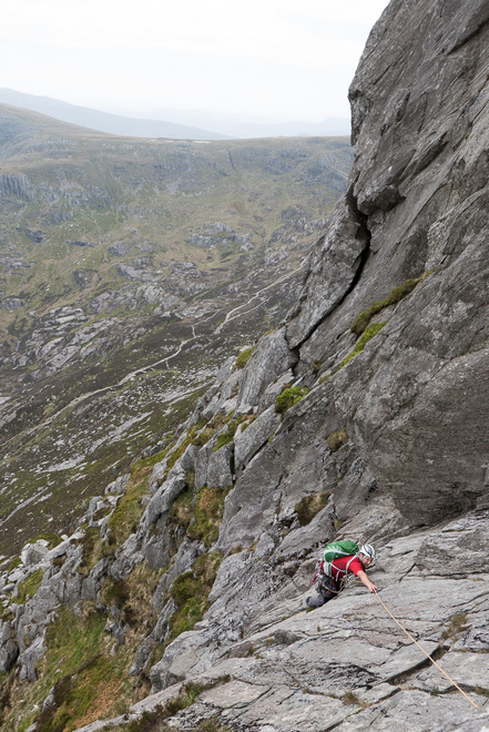The infamous Knight's Move on Grooved Arete