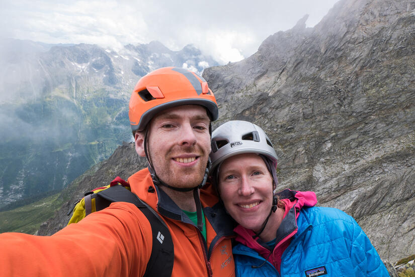 Summit selfie at the top of the Huttengrat