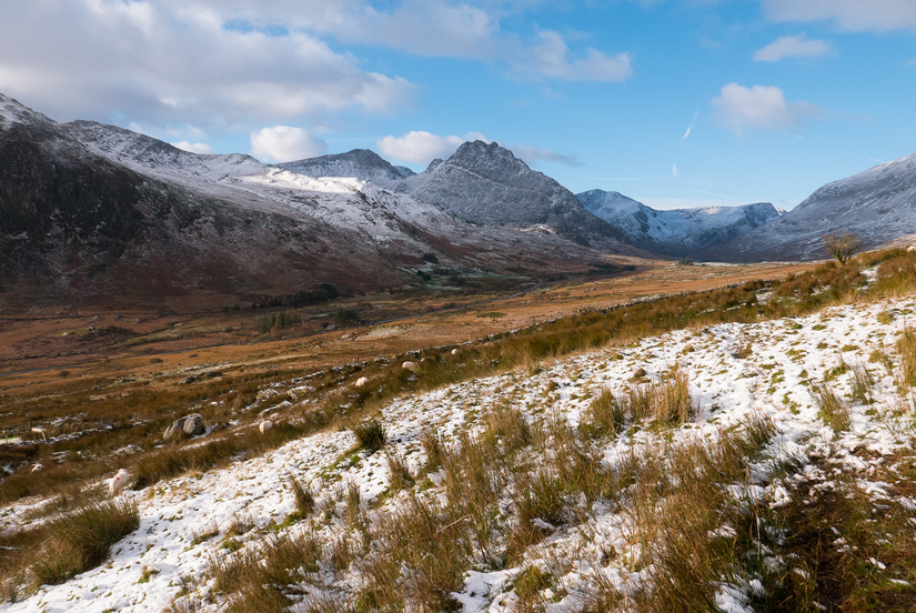View up Ogwen Valley in the morning