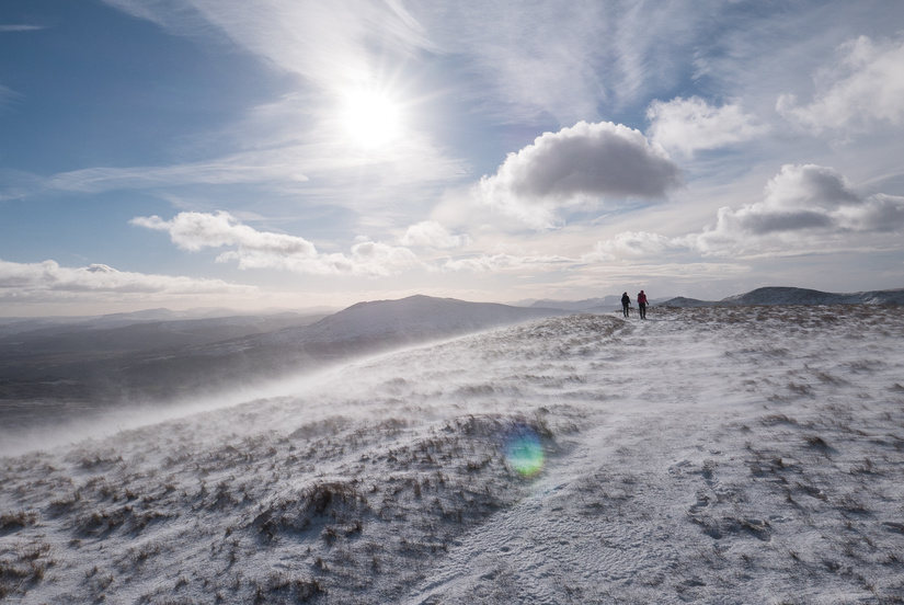 Spindrift while walking up to the Carneddau