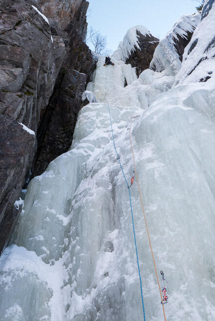 David almost at the top of the final pitch