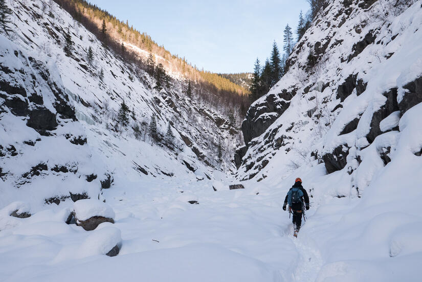 Walking back down Upper Gorge