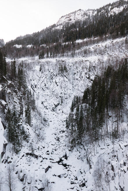 The view up the gorge from the bridge