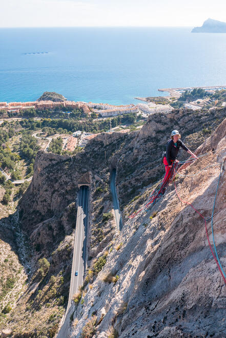 Becky on the final belay