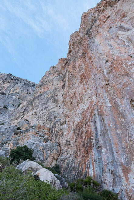 Looking up at the route