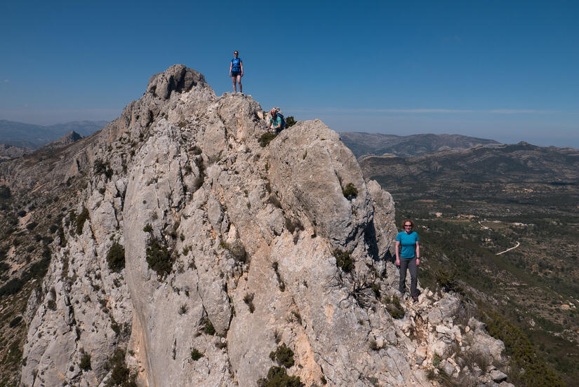 The team near the end of the ridge