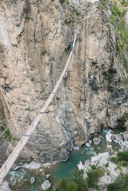 Becky on the final exposed bridge