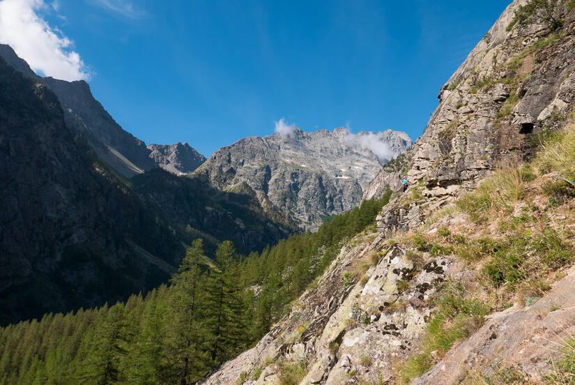 Becky at the end of the easy traverse