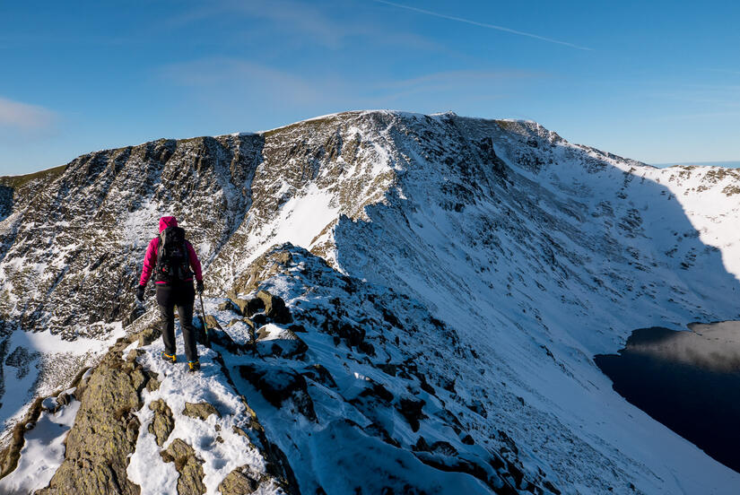 Becky on Striding Edge